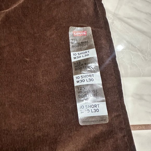 NWT Levi's Brown Corduroy High-Rise Bootcut Womens Size 10 Short Hippie Y2K - Picture 5 of 9
